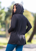 Hooded Black Lifestyle Cardigan