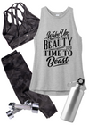 Wake Up Beauty It's Time To Beast Triblend Tank Top