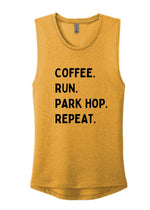 Coffee Run Park Hop Repeat Muscle Tank